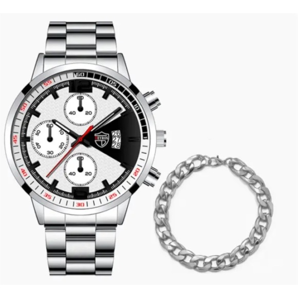 Classic Quartz Business Wristwatch with Bracelet  Fashion Men Stainless S - Picture 4 of 6